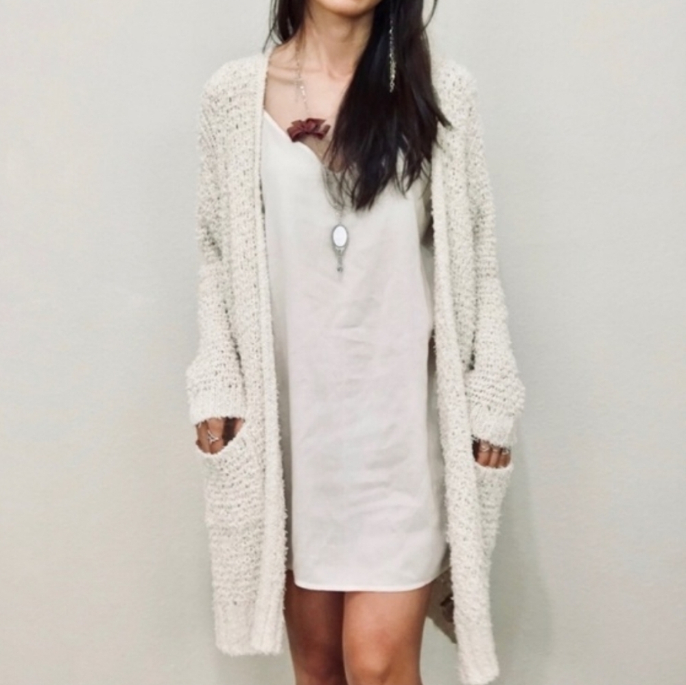 NWT Massimo Dutti Open Cardigan Sweater Oatmeal
